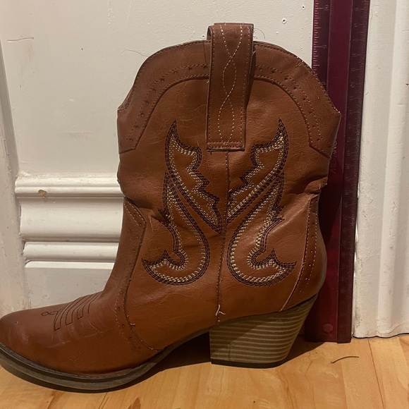 Mia leather cowboy booties - Picture 5 of 11